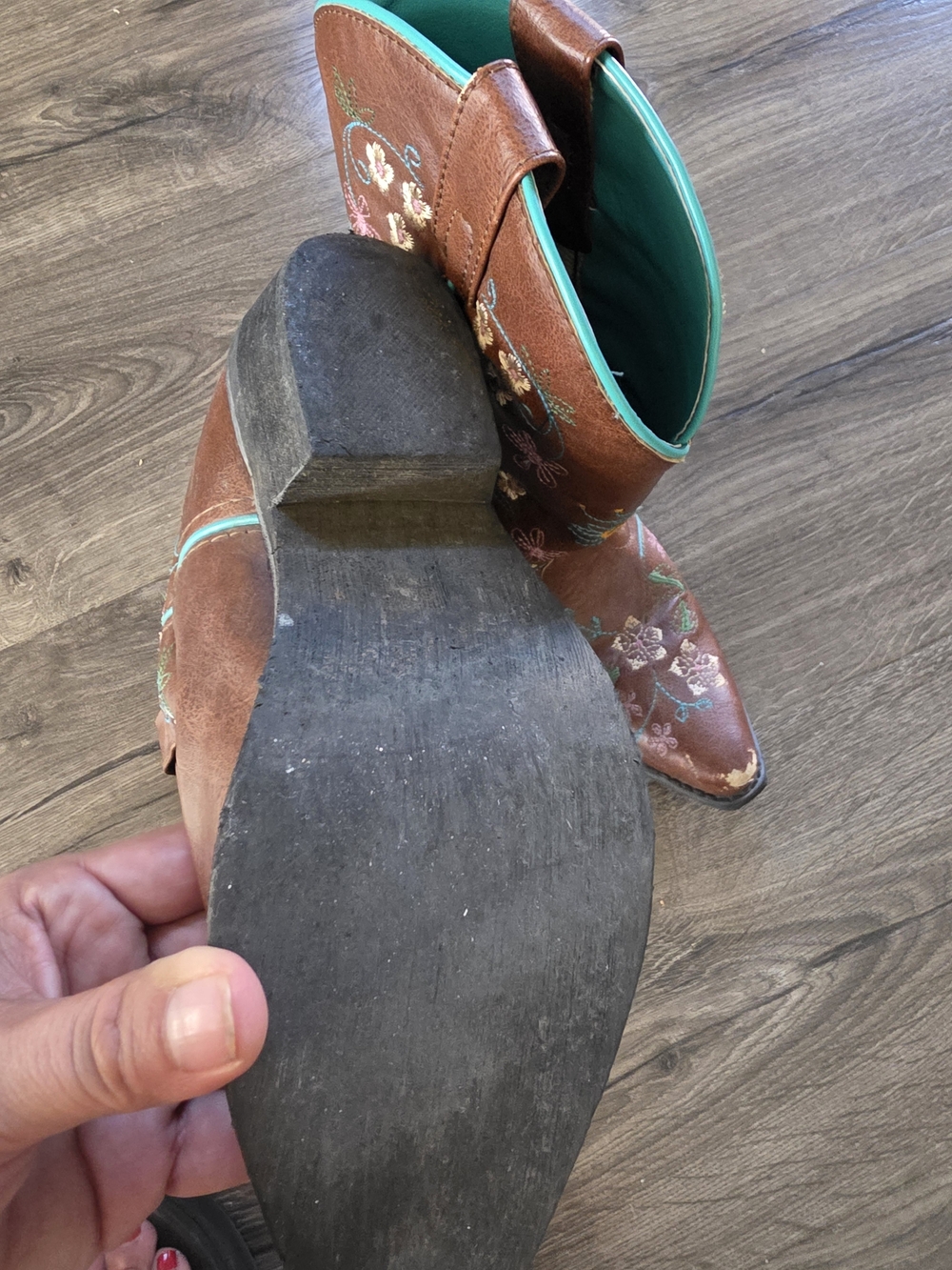 Shyanne Turquoise-Lined Western Boot Interior - Picture 4 of 6